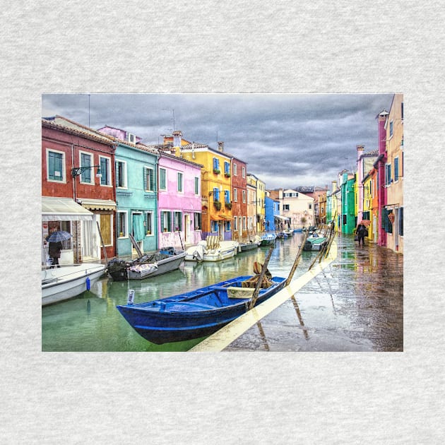 Burano in the rain by Tarrby